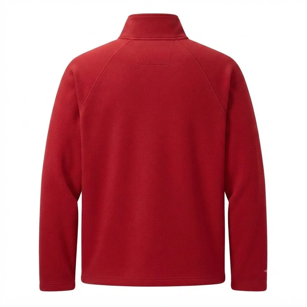 Banana Republic Mens Red Full Zip Fleece Jacket Mock Neck Raglan Large